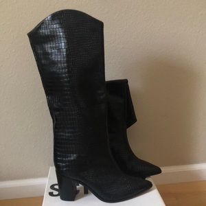 NEW Fashion knee-high Croco boot